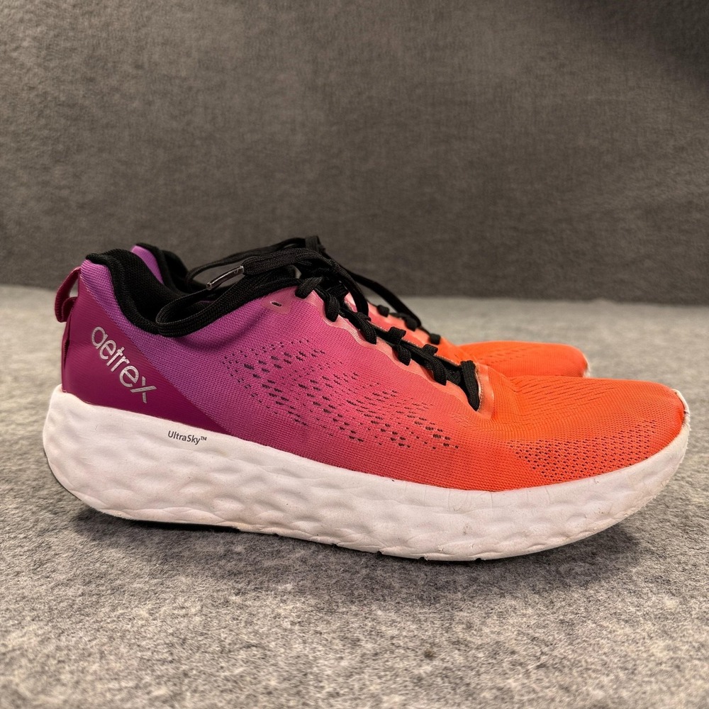 Aetrex UltraSky Shoes Womens Size 10 Orange Pink Running Cushioned Sneakers